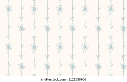 floral seamless pattern with abstract shapes