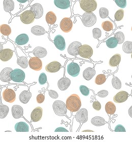 Floral seamless pattern with abstraction plants.