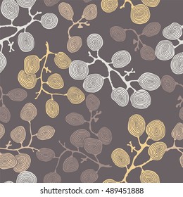 Floral seamless pattern with abstraction plants.