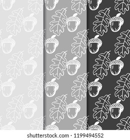 floral seamless pattern acorn and oak leaves