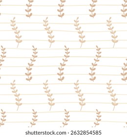 Floral seamless pattern - Adorable plants hand drawn vector pattern in flat style.	