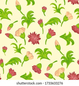 floral seamless pattern against a gentle light background