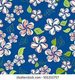 Floral seamless pattern of apple blossom. For textile or book covers, manufacturing, wallpapers, print, gift wrap.