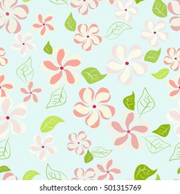 Floral seamless pattern of apple blossom. For textile or book covers, manufacturing, wallpapers, print, gift wrap.