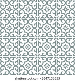 Patrón floral sin fisuras con adorno de estilo árabe. Fondo de diseño moderno. Textura elegante gris y blanco.