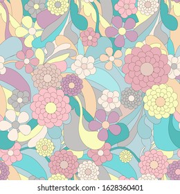 Floral seamless pattern. Art pastel coloure design element stock vector illustration for web, for print, for fabric print, for textile, for wallpaper, for cover
