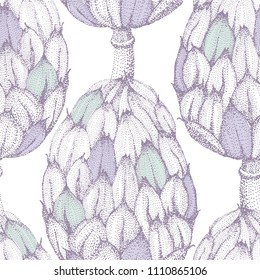 Floral seamless pattern with artichoke.