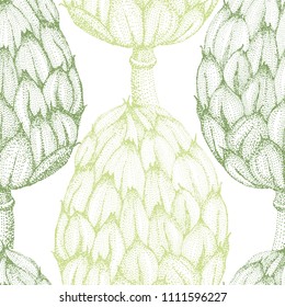 Floral seamless pattern with artichoke.