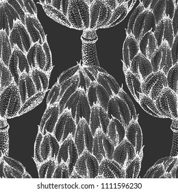 Floral seamless pattern with artichoke.