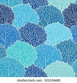 Floral seamless pattern with aspen leaves