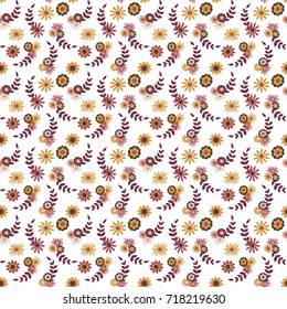 Floral seamless pattern, autumn colors