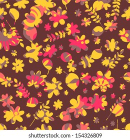 Floral seamless pattern in autumn colours