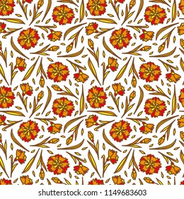 Floral seamless pattern. Autumn flowers. Floral background