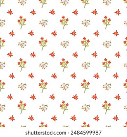 Patrón floral sin costuras con flores de otoño