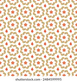Floral seamless pattern with autumn flowers
