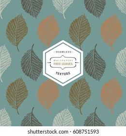 Floral seamless pattern with autumn tree leaves