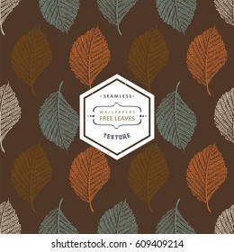 Floral seamless pattern with autumn tree leaves