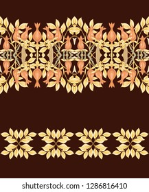 Floral Seamless pattern, background with In art nouveau style, vintage, old, retro style. Colored vector illustration.
