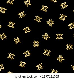 Floral Seamless pattern, background with In art nouveau style, vintage, old, retro style. In gold and black
Vector illustration in gold colors. 
