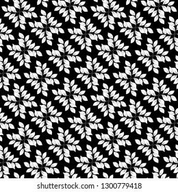 Floral Seamless pattern, background with In art nouveau style, vintage, old, retro style. Black and white graphics. Vector illustration.
