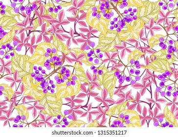 Floral Seamless pattern, background with In art nouveau style, vintage, old, retro style. Colored vector illustration.
