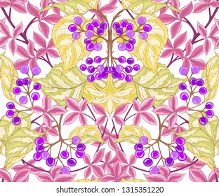 Floral Seamless pattern, background with In art nouveau style, vintage, old, retro style. Colored vector illustration.
