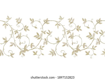 Floral Seamless pattern, background In art nouveau style, vintage, old, retro style. Colored vector illustration Isolated on white background..