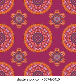 Floral seamless pattern. Seamless background. Brown and orange ornament. Wallpaper baroque, damask.