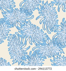 Floral seamless pattern. Background with chrysanthemum. Vector illustration