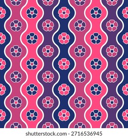 Floral seamless pattern background. Colorful waves. design, for fabric, wrapping, textile, wallpaper. Vector Illustration
