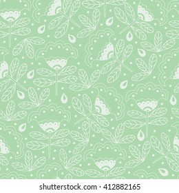 Floral seamless pattern background. Background for coloring book. Floral, retro, doodle, vector design element. Vector illustration.