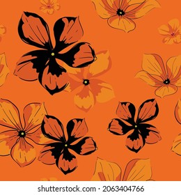 Floral seamless pattern background for fashion prints, fabric, wallpaper and all prints on background earth tone color