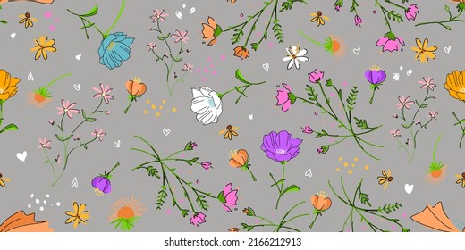 Floral seamless pattern background for fashion prints, fabric, wallpaper and all prints on background earth tone color.