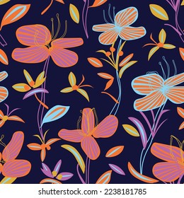 Floral seamless pattern background for fashion textiles, graphics, backgrounds and crafts
