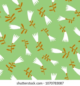 Floral seamless pattern. Background with flowers. Spring and summer seasonal vector illustration. Design element for surface, wrapping, textile