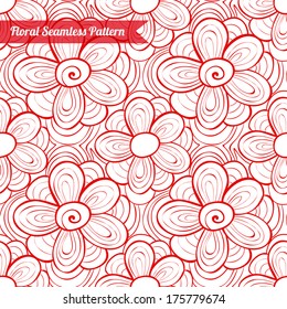 Floral seamless pattern background with flowers. Doodles ornament theme for your design 