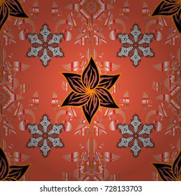 Floral seamless pattern background. Flowers on orange, black and pink colors. Flower painting vector for t shirt printing.