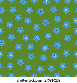 Floral seamless pattern. Background with forget-me-not.
