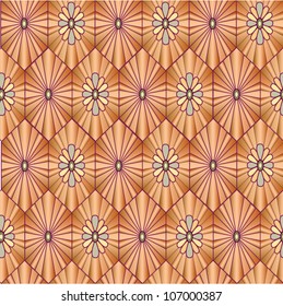 floral seamless pattern background with geometric motif ornament