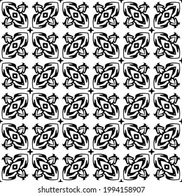floral seamless pattern background. Geometric ornament for wallpapers and backgrounds. pattern with Black and white color. 