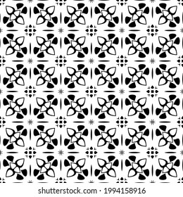 floral seamless pattern background. Geometric ornament for wallpapers and backgrounds. pattern with Black and white color. 