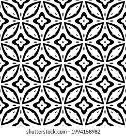 floral seamless pattern background. Geometric ornament for wallpapers and backgrounds. pattern with Black and white color.