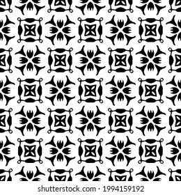 fondo de patrón sin soldadura floral. Ornamento geométrico para fondos de escritorio y fondos. con color negro y blanco. 