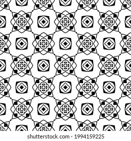 floral seamless pattern background. Geometric ornament for wallpapers and backgrounds. pattern with Black and white color. 