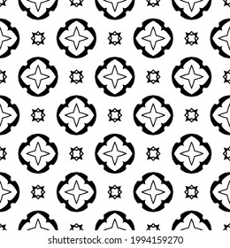 floral seamless pattern background. Geometric ornament for wallpapers and backgrounds. pattern with Black and white color. 