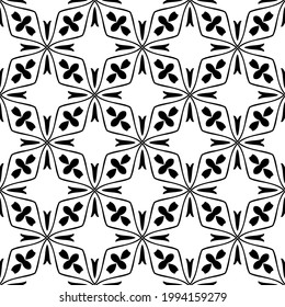 floral seamless pattern background. Geometric ornament for wallpapers and backgrounds. pattern with Black and white color. 