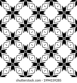 floral seamless pattern background. Geometric ornament for wallpapers and backgrounds. pattern with Black and white color. 