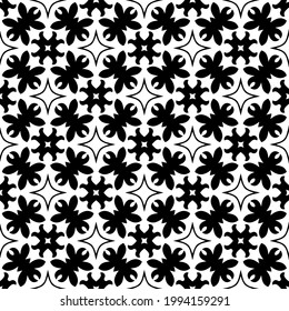 floral seamless pattern background. Geometric ornament for wallpapers and backgrounds. pattern with Black and white color. 