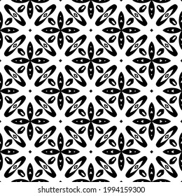 fondo de patrón sin soldadura floral. Ornamento geométrico para fondos de escritorio y fondos. con color negro y blanco. 