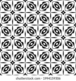 floral seamless pattern background. Geometric ornament for wallpapers and backgrounds. pattern with Black and white color. 